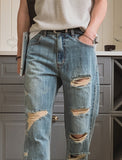 Break Damage Flare Denim Pants