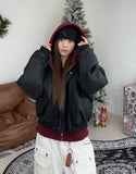 Lopa Hood Leather Padded Jacket