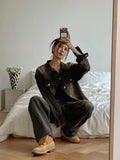 Betty Tin Beige Wide Denim Pants