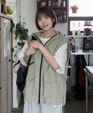 [Unisex] iie Pocket Nylon Hooded Vest
