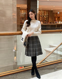 Blinged Lip Neck Button Pearl Knit