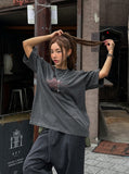 Crack star vintage pigment short sleeves