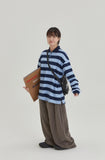 [BAONHAUS] Pinda Stripe Rugby Collar Long Sleeve Tee