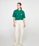 Flower Embroidered Pique Short Sleeve T-shirt