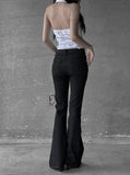 Striped bootcut pants