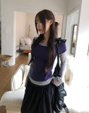 Lizzy Two Tone Layered Tencel Long Sleeve