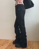 [MADE] Jahu Studded Shirring Bootcut Cotton Long Pants
