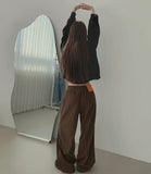 Corduroy Wool Pin Tuck Wide Banding Pants