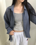 Any loose fit gauze see-through shirt