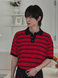 Iru Boucle Stripe Collar Knit