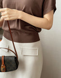 Kashua V-neck Collar Short Sleeve Knit