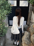 Warmin Frill Banding Check Midi Skirt