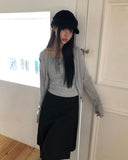 [Fake Layered] MIEM Layered Halter Sleeveless Cardigan