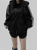 Widin Ribbed Track Hood Zip-Up