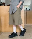 [unisex] Giland Nylon Pintuck Banding Bermuda Pants