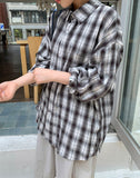 [unisex] Shudel Summer Seersucker Check Over Shirt