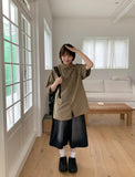 [Unisex] Gelgo Pintuck Washing Denim Bermuda Pants