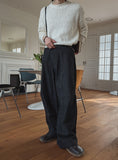 Harvey striped black pintuck denim