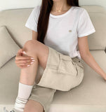Pendant Crop Basic Short Sleeve T-Shirt