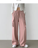 Two-Way Banding Wide Jogger Poly Pants
