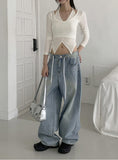 Solena Halter Neck Sleeveless Slit Cropped Long Sleeve T-shirt