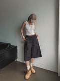 Multi-pocket D-ring Nylon Bermuda Pants