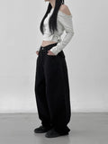 Flap Cotton Denim Pants