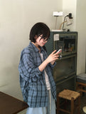 [unisex] Amiku Summer Over Check Shirt