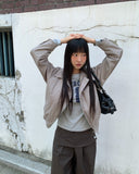 Retum Pocket Button Cotton Short Jacket