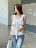 Jenia Ribbon Frill Sleeveless Blouse