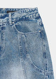 SNAP BIKER DENIM PANTS
