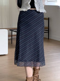 Bullring Western Diagonal Stripe Midi Skirt