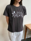 [BAONHAUS] Podenne Printed Crop Short Sleeve Tee