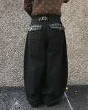 Odi Check Adjust Buckle Brushed Balloon Wide Pants