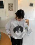 Yoniko Cat Printed Sweatshirt