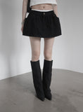 Double-waisted sagging mini skirt