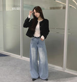 Loose Wide Clean Washing Four-Season Denim Cotton Pants