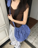 Toring Check Shirring Ribbon Shoulder Cross Bag