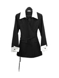 Lab Shirt Layered Wrap One Piece Jacket