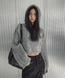 Fran Soft Wool Crop Knit Hoodie