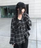 Edo Overfit Check Hood Shirt