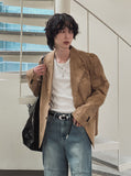 Scale panel wide denim pants