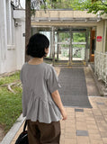Hub Diagonal Frill Short Sleeve Blouse