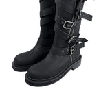 Dusen Strap Buckle Long Boots