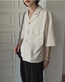 Ladlo cropped linen pocket blazer