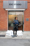 eyelet leather bermuda pants