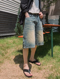 Boma catwash bermuda denim pants