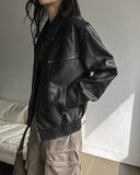 Rotten washed vintage leather jacket