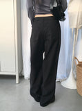 Merkit cut pintuck wide cotton pants