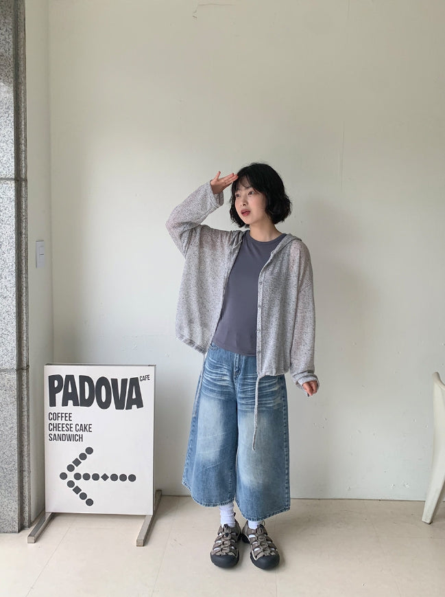 【BAON】Belkyo Washing Denim Bermuda Pants BAON (バオン) - ベルキョウウォッシュ加工デニムバミューダ